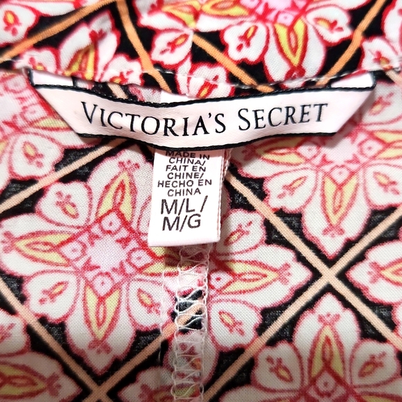 Victoria's Secret Open Front Kimono Robe Boho Beach Cover-up Geometric Print M/L - Picture 6 of 11